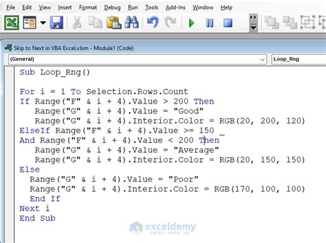 vba for loop|vba for loop skip iteration.